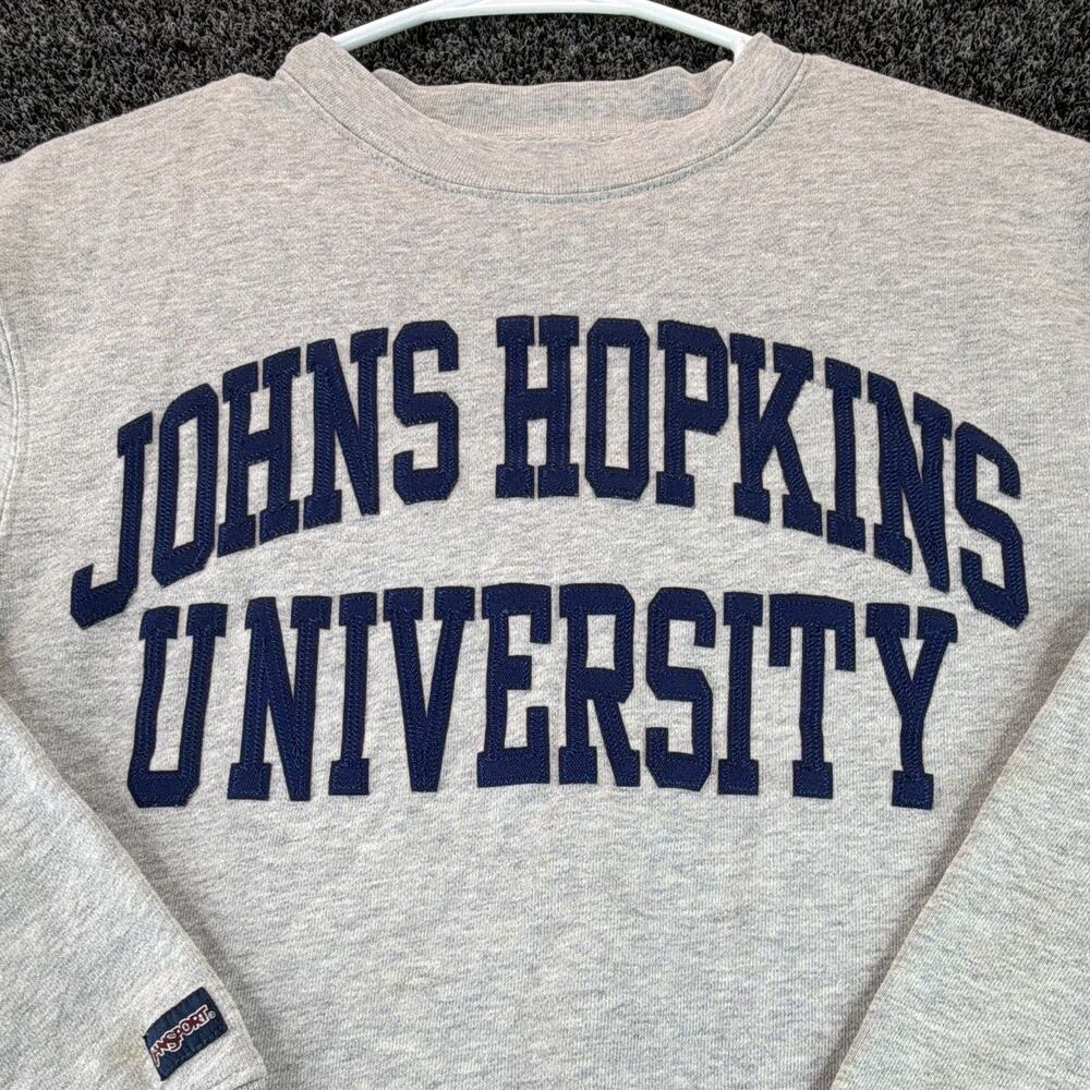 JanSport Johns Hopkins University Crewneck Sweatshirt Mens S Gray NCAA - Picture 3 of 7